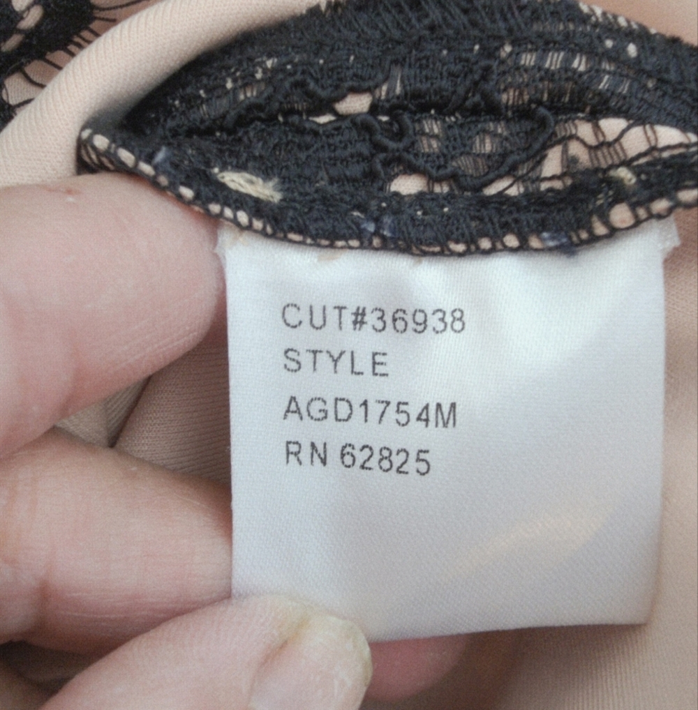 TADASHI SHOJI SHEATH LACE STRAPLE DRESS BLACK & NUDE TONE SIZE 2 - Picture 9 of 13